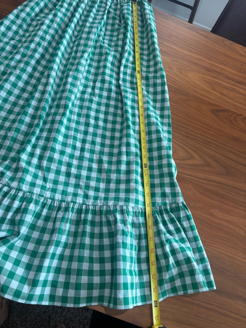 kate spade Green Gingham Smocked Maxi Dress with Tie Straps - Picture 8 of 8